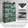 Heavy Duty 5 Tier Adjustable Metal Mesh Storage Rack With 2000 Lbs Capacity - Brushed Nickel - Image 7