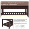 Multipurpose Entryway Storage Bench With Cushioned Seat And Drawers - Espresso - Image 6