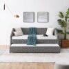 Elegant Upholstered Twin Size Daybed With Trundle Linen - Gray - Image 4