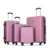 Luggage 4 Piece Lightweight Suitcase With Rotating Wheels, 24" And 28" With Tsa Lock, (16/20/24/28) - Pink - Image 15