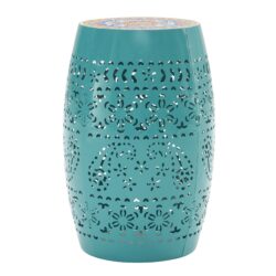 Ruby - Mosaic Style Side Table With Ceramic Tile And Iron Frame - Teal