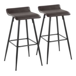 Ale - Contemporary Fixed Height Bar Stool (Set of 2) - Black / Espresso