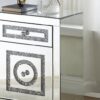 Noralie - Accent Table Mirrored Faux Dimaonds - Silver - Image 6