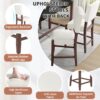 5 Piece Counter Height Dining Set, Faux Marble Bar Table With 4 Upholstered Chairs, Mid Century Style For Kitchen - Black / Beige - Image 12