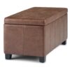 Dover - Storage Ottoman Bench - Distressed Umber Brown - Image 3