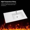 Rectangular Single Vanity Top With 1 Faucet Hole And Overflow, 32" X 18", Spacious Left Countertop For Storage - White - Image 6