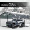 10 X 15 Ft Carport, Outdoor Carport, Heavy Duty Carport Canopy With Galvanized Steel Roof And Frame, Metal Carport Large Garage For Driveway Car, Truck - Charcoal - Image 5