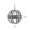 4 Light Galvanized Chandelier, Hanging Light Fixture With Adjustable Chain For Kitchen, Bulb Not Included - Gray - Image 8