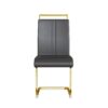 Dining Chairs (Set of 4), Side & Kitchen Chairs With Gold Frame, Padded Seat High Back, For Dining, Kitchen & Living Room - Dark Gray - Image 11