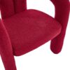 Contemporary Upholstered Accent / Dining Chair (Set of 2) Teddy Velvet Fabric With Sturdy Steel Frame - Red - Image 26