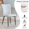 Modern Minimalist Dining Chairs And Office Chairs, 2 Piece Set - Light Gray - Image 6