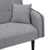 Folding Ottoman Sofa Bed With Stereo - Gray Fabric - Image 16