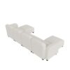 Velvet Modular Sectional Sofa, U Shaped Reversible Couch Set, Free Combination, 6 Seat Sleeper Cloud Sofa Bed With Ottoman, Convertible Oversized Indoor Furniture Pieces - Beige - Image 7
