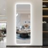Full Length Mirror Lighted Vanity Body Mirror LED Mirror Wall Mounted Mirror Big Size Rounded Corners, Bedroom, Living Room, Dressing Room Hotel - Clear - Image 2