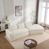 Modern Minimalist Modular Sectional Sofa With Upholstered Cloud Couch And Deep Seats - White - Image 2