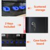 Wall Mounted Double Door Storage Cabinet With Tool Rack And Hooks, Stainless Steel - Black / Red - Image 6