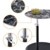Orbit - End Table With Height Adjustable Marble Textured Top - Black - Image 5