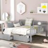 Full Size Daybed With 2 Drawers, Slat Support - Gray - Image 10