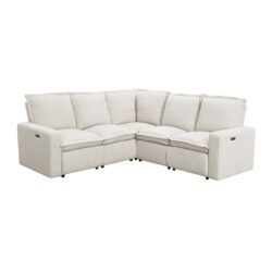 Power Recliner Chair Home Theater Seating Soft Chair With USB Port For Living Room, Bedroom, Theater Room - Beige