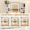 Elegant LED Mirror Vanity Dressing Table With Adjustable Lights, Drawers & Storage - White - Image 10