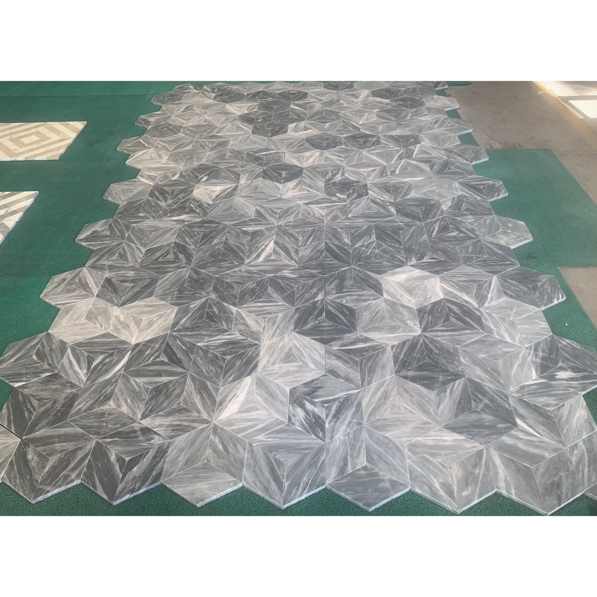 Hexagon Carrara Marble Tile For Wall And Floor Honed Stone (Set of 12) - Natural / Gray - Image 7