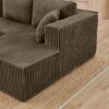 Modern Minimalist U Shape Modular Sectional Sofa, Sleeper Sofa In Corduroy - Brown - Image 6