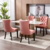 Nikki - Modern, High-End Tufted Solid Wood Contemporary Velvet Upholstered Dining Chair With Wood Legs Nailhead Trim (Set of 2) - Pink - Image 17
