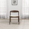 Dakota - Velvet Dining Chair (Set of 2) - Cream White / Dark Brown - Image 9