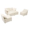 Versatile 6 Piece Modular Sofa Bed With Storage, Stylish Faux Double Layer Cushions, Comfortable & Durable Design, Perfect For Any Living Space - Beige - Image 20