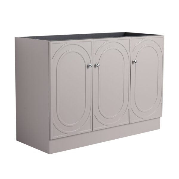 Modern Freestanding Bathroom Vanity With 3 Soft Close Cabinet Doors, Excluding Sink - Khaki