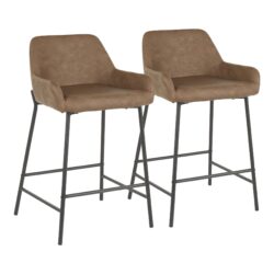 Daniella - Industrial Counter Stool (Set of 2) - Black / Espresso