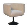 Boucle Swivel Chair - Cream - Image 4