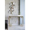 Metal Contemporary Wall Decor Accent, Large Hanging Sculpture For Bedroom Entryway Living Room - Golden / White - Image 4
