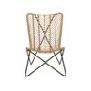 Wicker Chair With Geometric Cross Base, (Set of 2) - Light Brown - Image 5