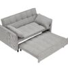 Two-Seat Casual Sofa With Pull Out Bed, Living Room Furniture - Light Gray - Image 10