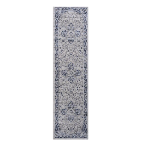 Marfi - 2' X 8' Oriental Runner Rug - Blue / Gray