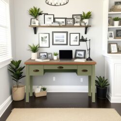 Vineyard - Writing Desk - Sage Green And Fruitwood