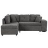 Convertible Sleeper, Sectional Pull Out Sofa Bed With Storage Ottoman, 2 Throw Pillows, 2 Stools, Wireless Charger And Two Hidden USB Ports For Living Room - Dark Gray - Image 15