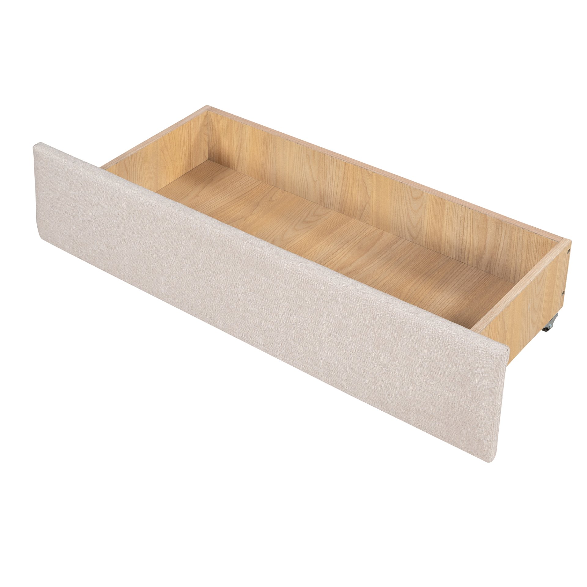 Full Size Upholstered Daybed With Two Drawers, Slat Support - Beige - Image 11