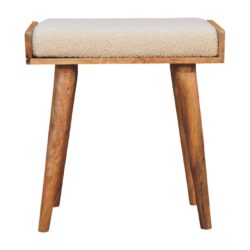 Boucle Tray Style Footstool - Cream