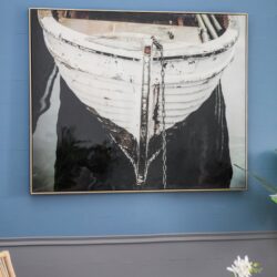 Large And Rectangular Wall Art With Frame, Wall Decor For Living Room - White / Blue