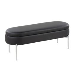 Chloe - Contemporary / Glam Bench - Chrome / Black