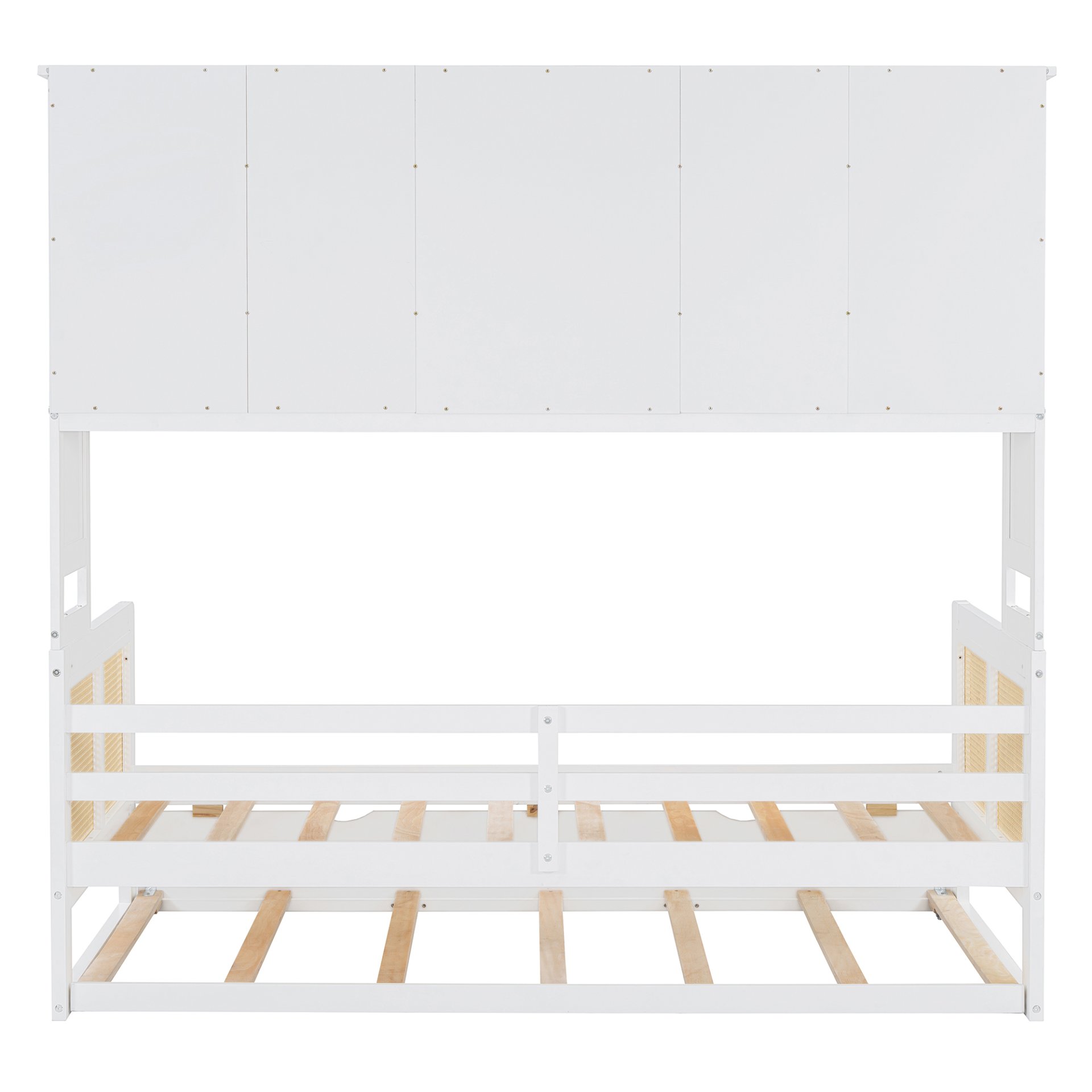 Twin Size Wooden Daybed & Twin Size Trundle, And All In One Cabinet And Shelf - White - Image 18