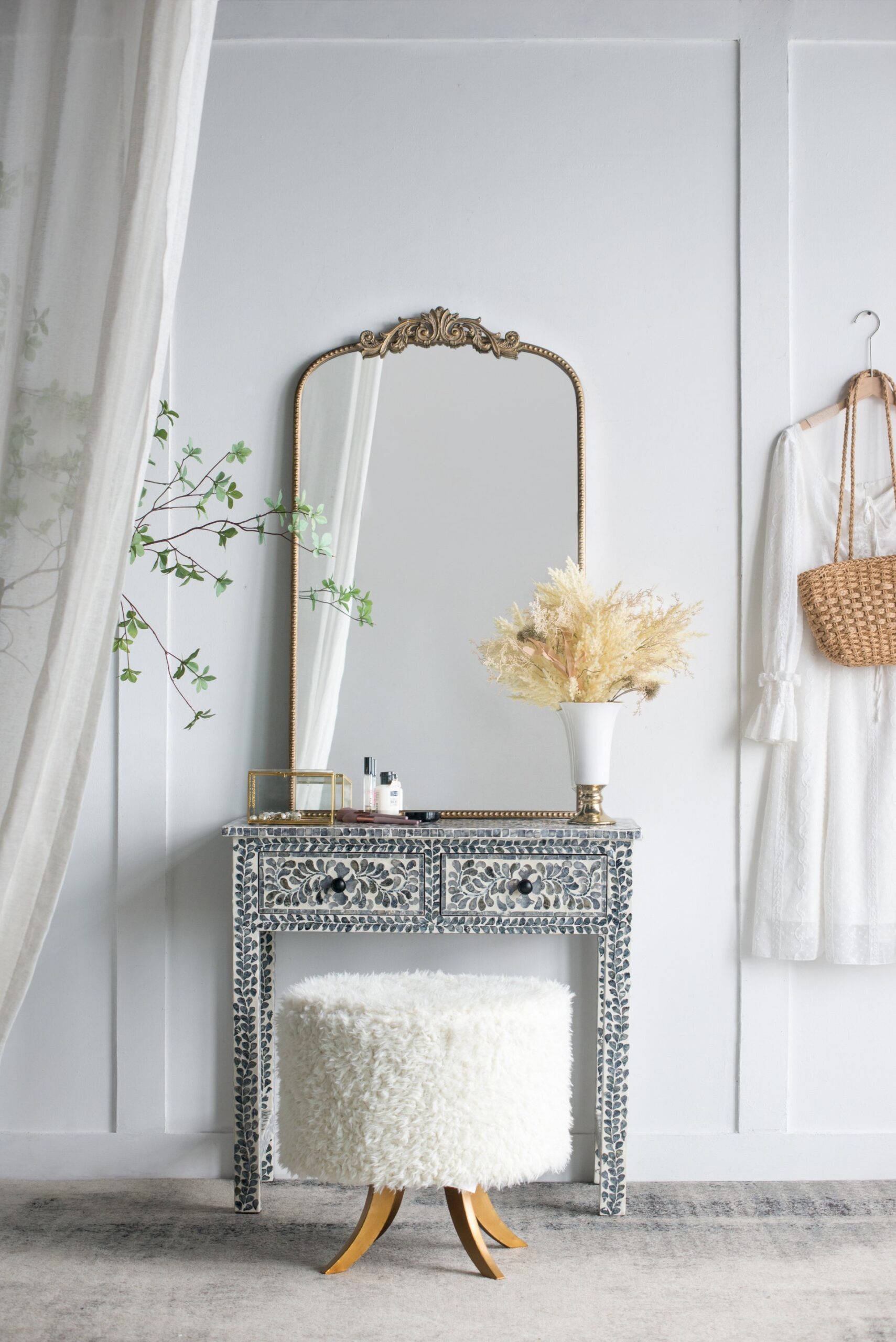 Full Length Mirror, Arched Mirror Hanging Or Leaning Against Wall Large Mirror For Living Room - Gold - Image 2