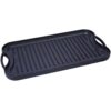 Pre Seasoned Cast Iron Reversible Rectangular Grill / Griddle - Black - Image 4