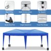 10'X20' Folding Canopy With 6 Removable Sidewalls Outdoor Event Shelter UPF 50+ Gazebo Portable Tents For Parties Beach Camping Wedding Ez Pop Up Canopy - Blue - Image 3