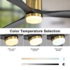 Flush Mount Ceiling Fan With 3 Solid Wood Blades Remote Control Reversible DC Motor For Living Room - Gold - Image 5
