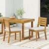Outdoor Armless Dining Chair With Cushions (Set of 2) - Natural / Beige - Image 4