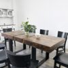 Extendable Dining Room Table For 6 8 10, Modern Farmhouse Wooden Kitchen Expanding Table, Long Large Expandable Dining Room Conference Table - Deep Rustic Brown - Image 5