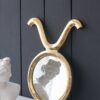Modern Round Mirror With Aluminum Frame, Wall Decor For Entryway Living Room Hallway - Gold - Image 5
